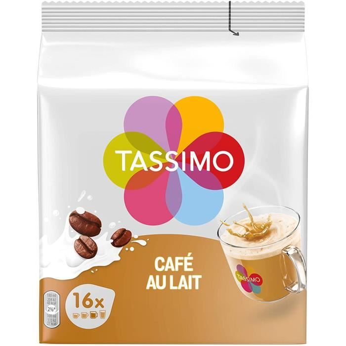 Café Dosettes - 80 boissons Café au Lait (lot de 5 x 16 boissons)