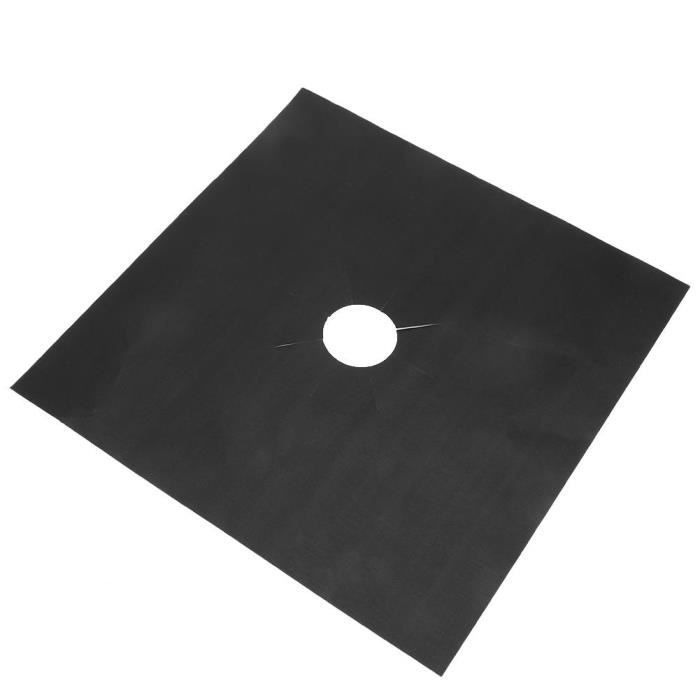 Cuisiniere piano 6pcs Tapis de nettoyage protecteur de surface-outil de cuisine-pad cuisinière à gaz (noir)