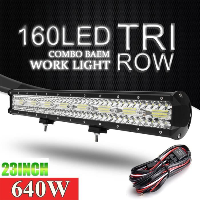 projecteur de travail, pour voiture, camion, Suv, tracteur, bateau, Atv, 4x4, 23 pouces, lumière LED barres, 12V 24V