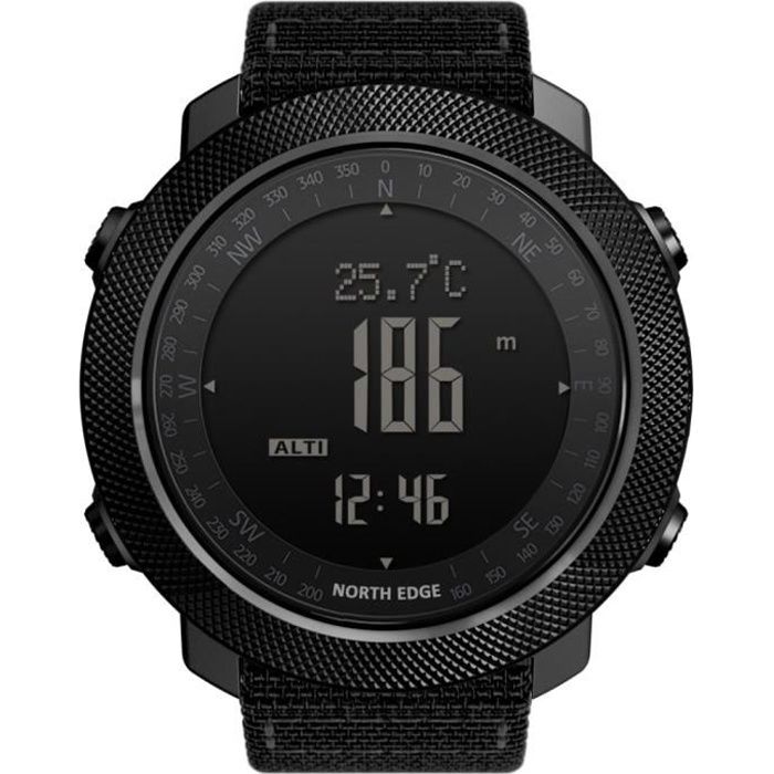 NORD EDGE APACHE Sports De Plein Air Montre Intelligente Métal Rétro-éclairage - Noir