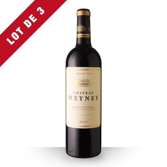 Lot de 3 - Château Meyney 2015 AOC Saint-Estèphe - 3x75cl - Vin Rouge