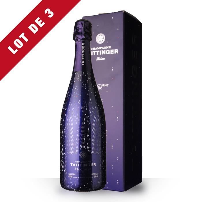 3x Taittinger Nocturne City Light - Etui - 3x75cl - Champagne