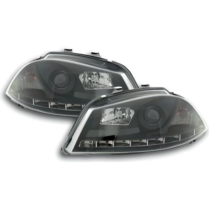 Paire de feux phares avant Seat Ibiza 6L de 2003 a 2008 Daylight Led Noir