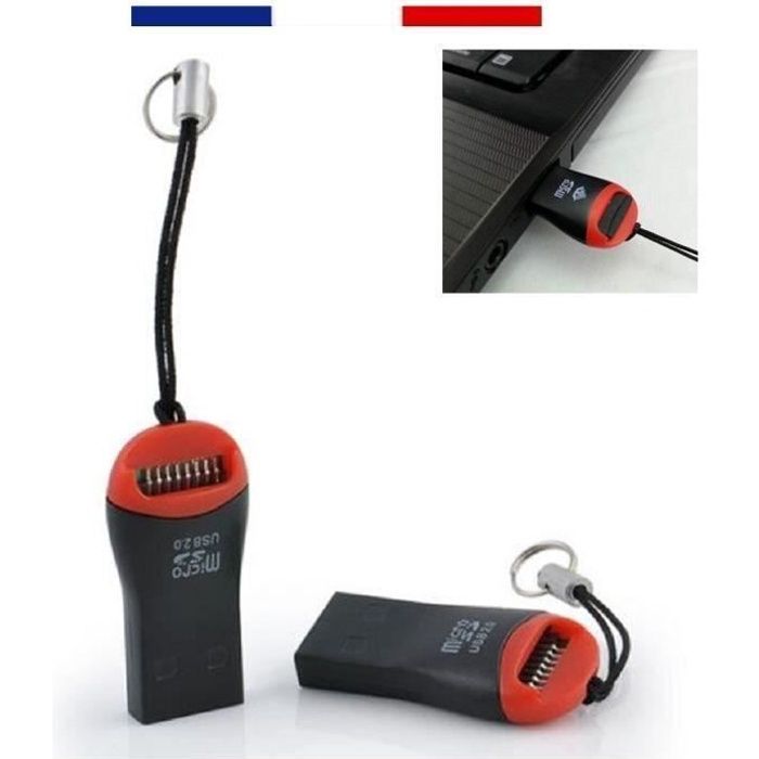 LECTEUR ADAPTATEUR CLÉ USB 2.0 POUR CARTE MÉMOIRE MICRO-SD-HC JUSQU'À 32GO-32GB bes16354