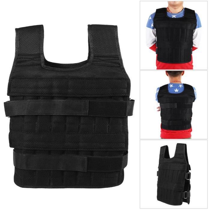 Gilet lesté réglable de 50kg Poids gilets pour Poids Entrainement Musculation Exercice HB042
