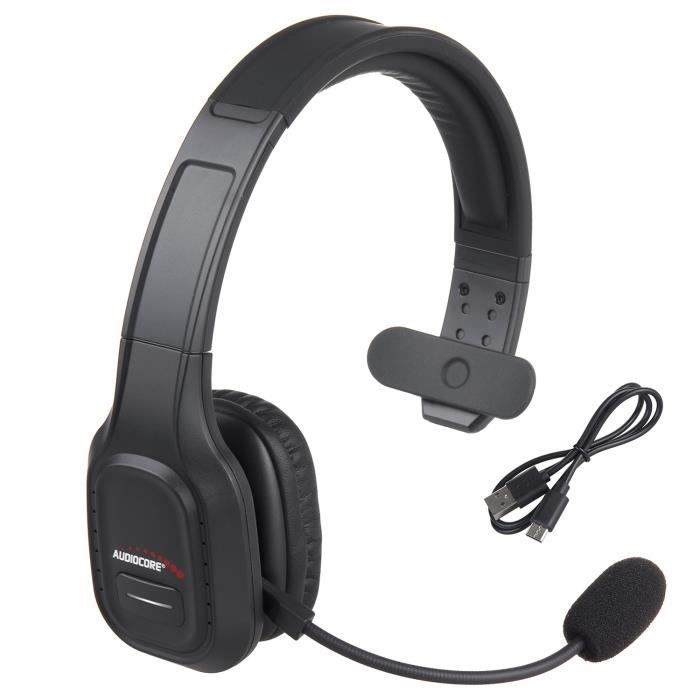 Audiocore AC864 Oreillette Bluetooth avec microphone antibruit call Center Casque supra-auriculaire mains libres sans fil