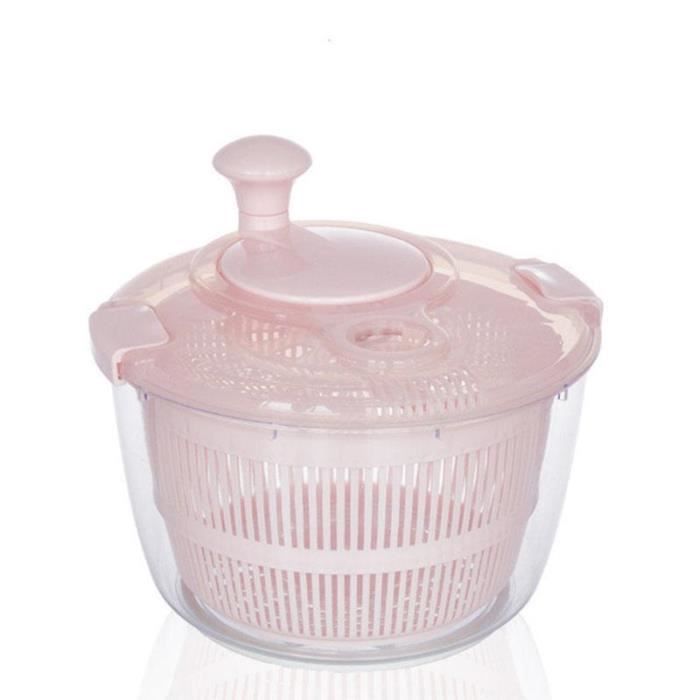 DAMILY® Manuel légumes machine à laver - Essoreuse à salade - Déshydrateur d'aliments - Rose