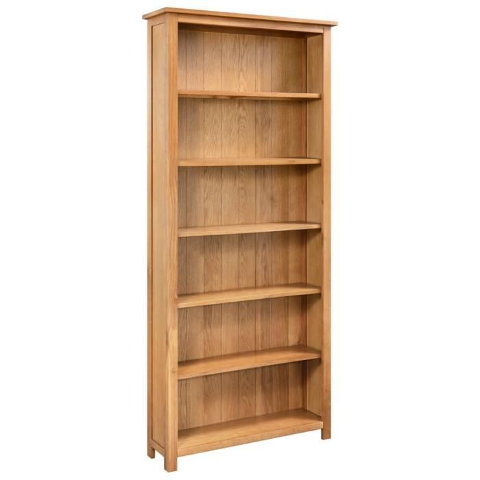 Bibliothèque à 6 étagères 80x22,5x170 cm Bois de chêne massif