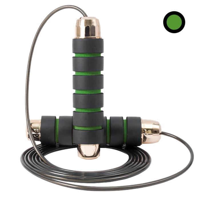 Corde à sauter de longueur réglable corde à sauter à roulement en acier fin câble robuste poignée en mousse corde à sauter pour ex-7