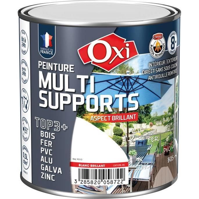 Peinture multi supports TOP3+ brillant 0.5 L - brun