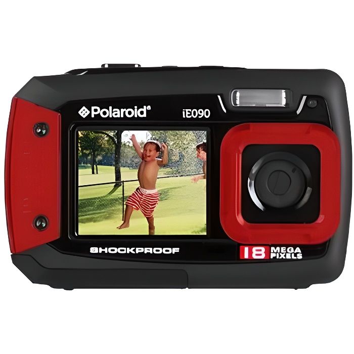 POLAROID IE090 Rouge étanche - CMOS 18 Mpix Appareil photo numérique Compact