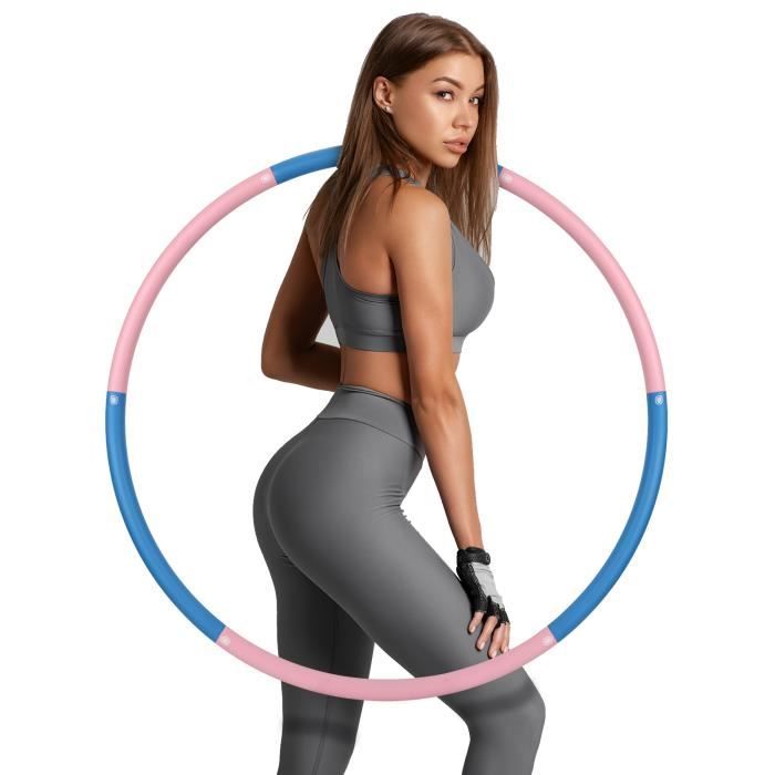 Sinocare Cerceau Hula Hoop - 92cm - Avec Règle Souple - Bleu & Rose