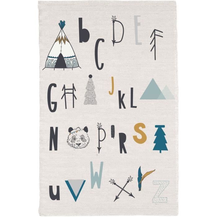 TODAY Tapis Coton Alphabet - 60 x 120 cm