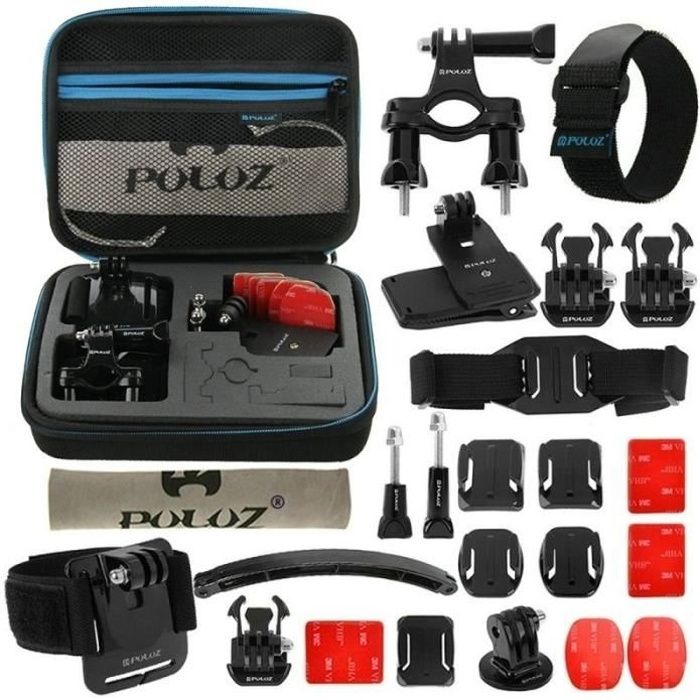 Kit Accessoires Support Compatible Toute Gopro Multi Fixations Caméra Embarquée - Yonis Noir