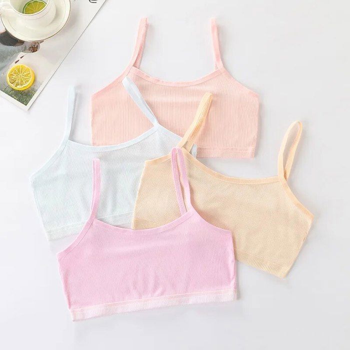 Soutien-gorge en coton pour enfants de 6 à 12 ans,4 pièces/lot,soins