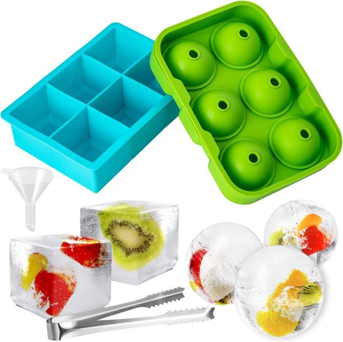 Lot De 4 Bacs À Glaçons En Silicone Avec Couvercle, Peu Encombrant Et Empilable, Certifié Lfgb