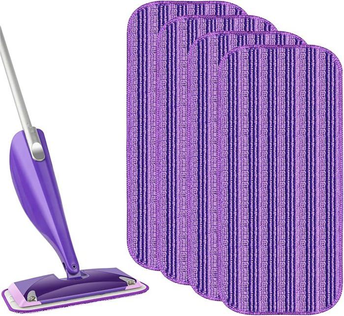 Lot De 6 Tampons Réutilisables Pour Swiffer WetJet - Microfibre Lavable, Compatible Serpillères 25-30cm
