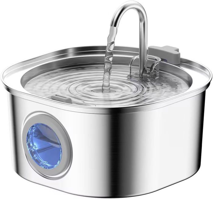 Meilleurs prix pour PEKTACO Fontaine à eau pour chat - Fontaine à eau d’intérieur pour chats/chiens - Fontaine à eau en acier inoxydable avec fenêtr423