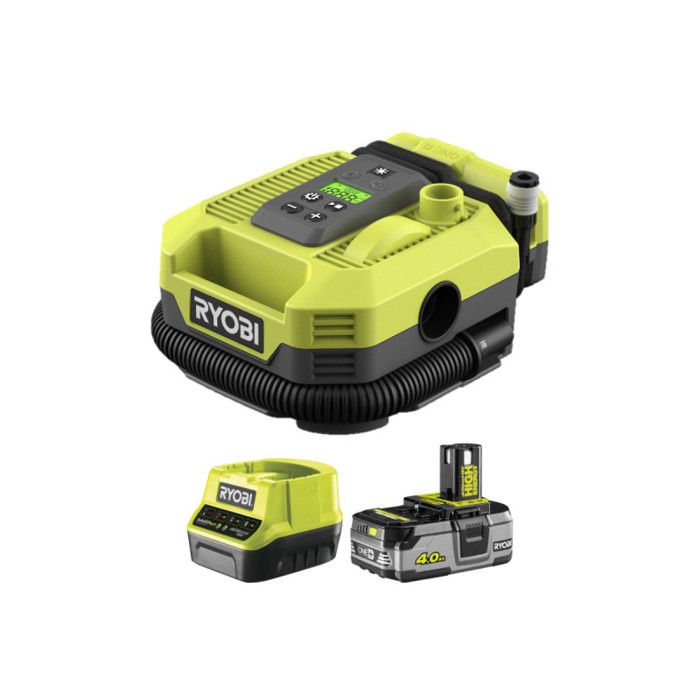 Pack RYOBI 18V Gonfleur compresseur 11 bars 1 Batterie 4 0Ah 1 Chargeur rapide - vue 2