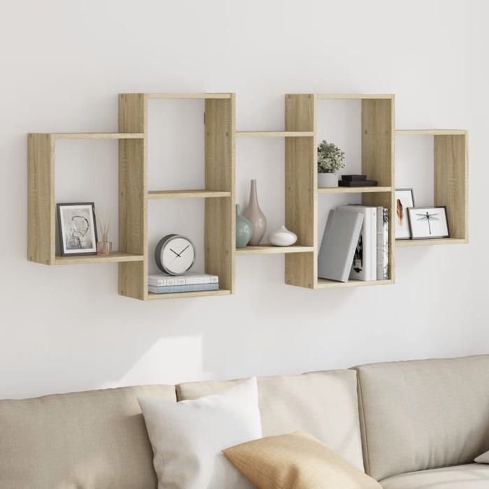 vidaXL Étagère murale chêne sonoma 159x18x65 cm bois dingénierie 853211