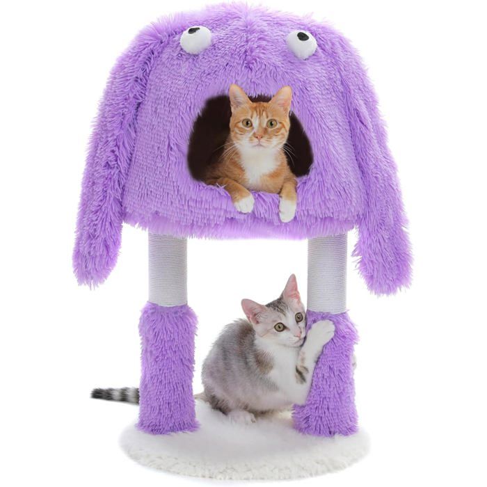Meilleurs prix pour Monster-Stil Maison Pour Chat Avec Griffoir 2 En 1 - Chaude - Arbre À Chat Avec Niche Douillette - Avec Lit Amovible - Pour Cha