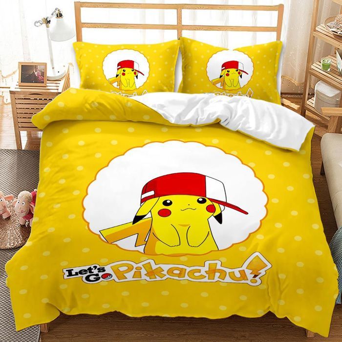 3 Pièces Housse de Couette Housse de Couette 150x200cm +2 Taies doreiller 65x65cm en Microfibre Super Douce Animé 13