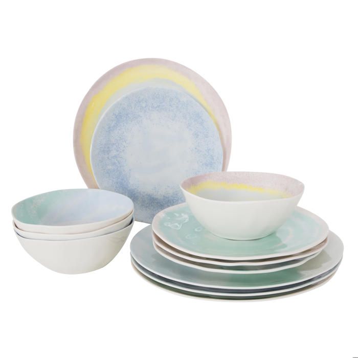 Pack de vaisselle en mélamine Pastel Barfleur - 12 Pièces