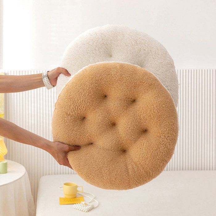 Lot de 2 coussins dassise ronds en peluche courte doux et confortables pour salle à manger bureau chaises de jardin chaises