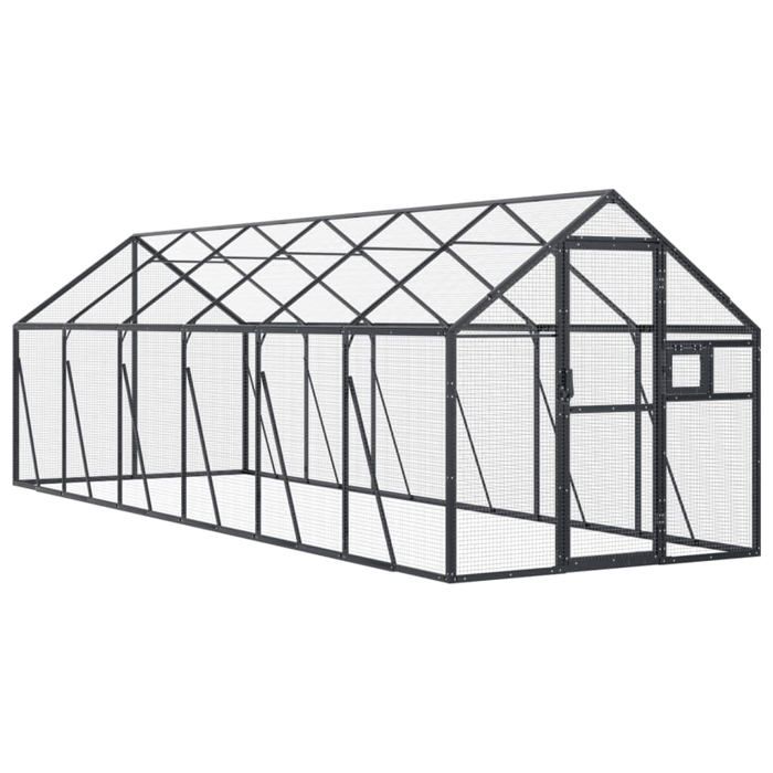 Volière vidaXL 1,79 x 6 x 1,85 m – Aluminium Résistant À La Corrosion