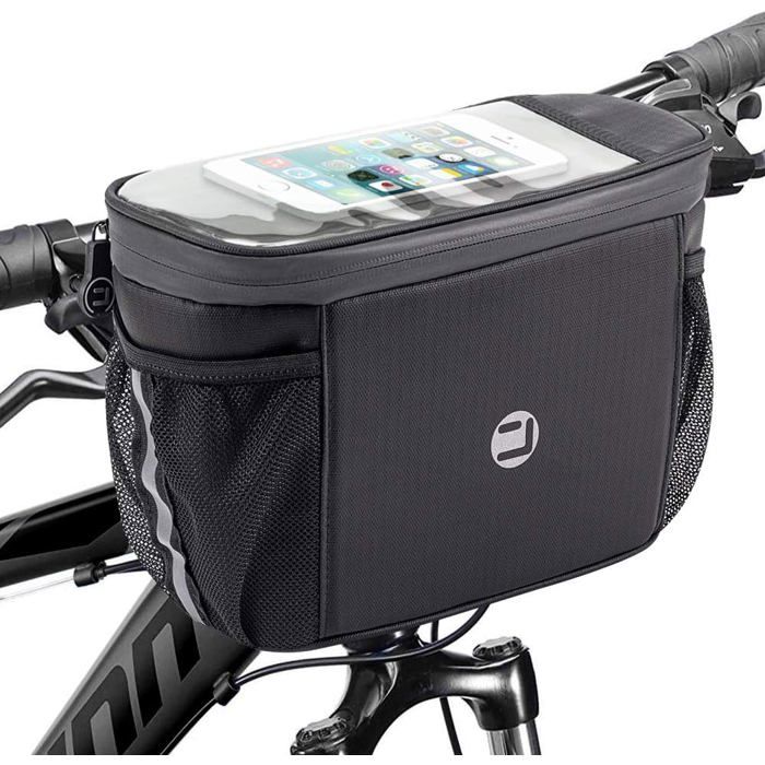 Sac isotherme pour guidon de vélo sac de rangement isotherme pour téléphone avant de vélo avec isolation décran tactile en TPU