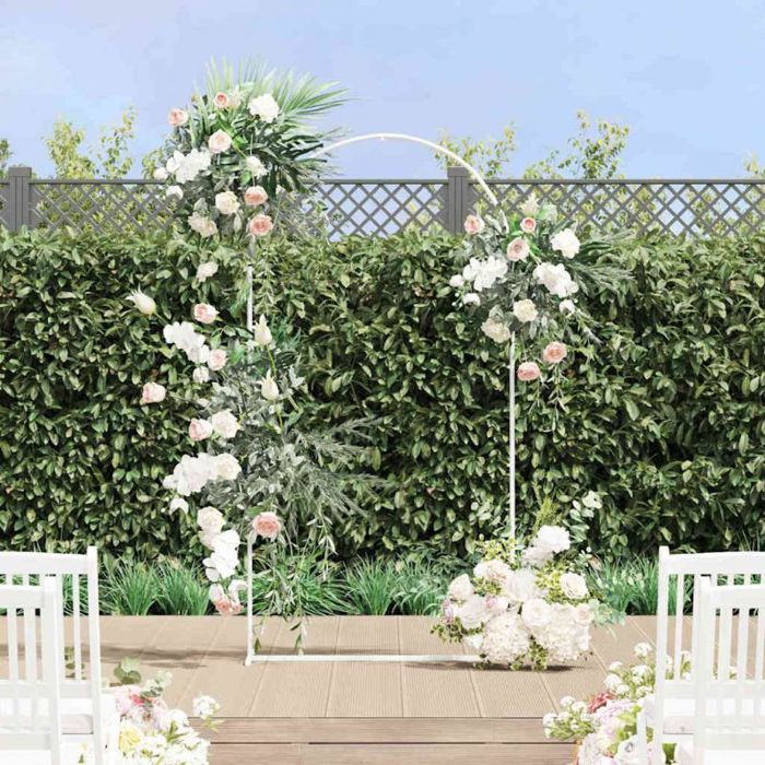 Vidaxl Arche de mariage en acier blanc 100 x 39 x 200 cm - Arceau décoratif extérieur