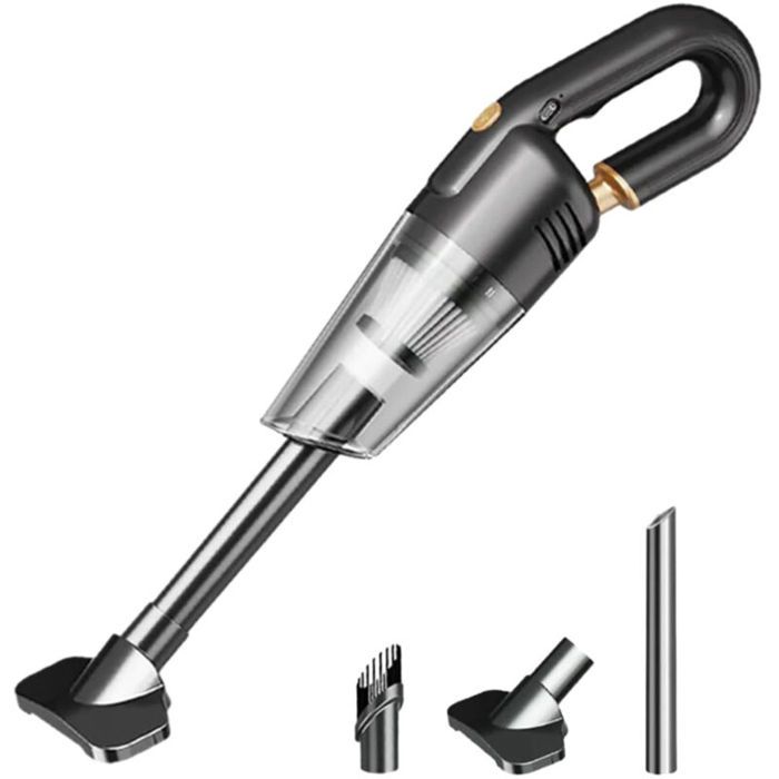 Aspirateur de voiture puissant 4500Pa 60W mini aspirateur main sans fil rechargeable. Avec filtre USB pour voiture et maison ef