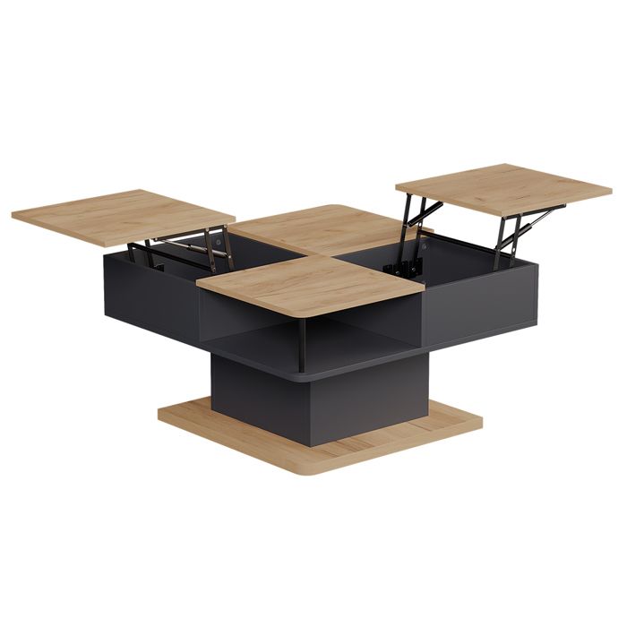 Table basse Movira 80x45cm avec compartiments de rangement Anthracite Vicco 59128 Table basse Movira 80x45cm avec compartiments de rangement Anthracite Vicco 59128