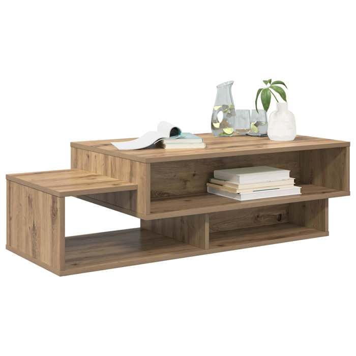 Petite Table - Marron - Table basse/du Thé - Chêne artisanal 105x50x32 5 cm T6253