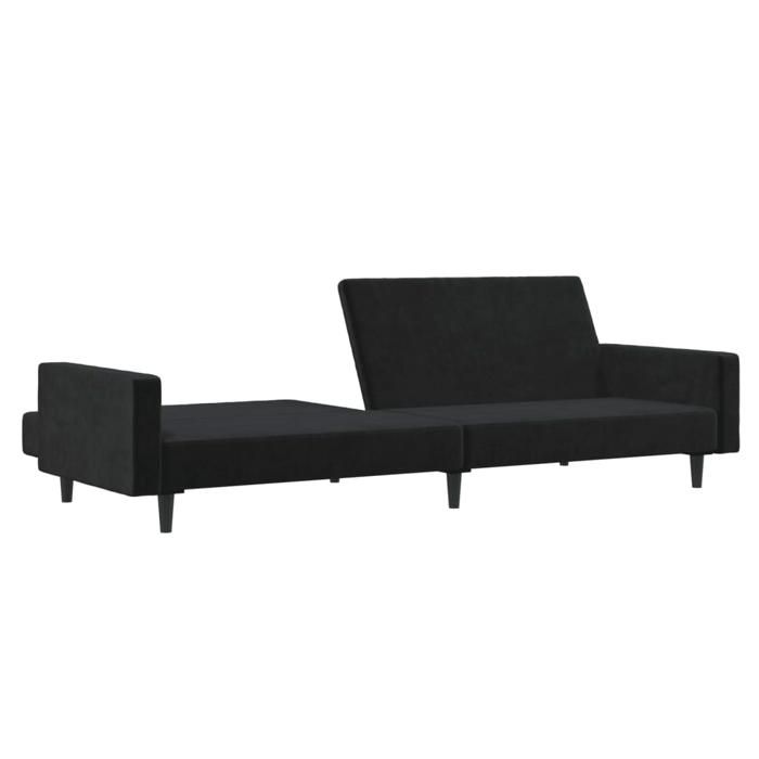 Noir SOFA Convertible - Moderne - Canapé-lit - 2 places - 2 personnes - noir velours C669