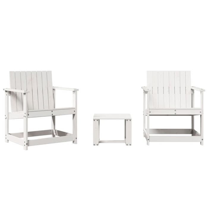 Salon de jardin Résistants UV(3 pcs) - Fauteuils de jardin -s blanc bois massif de pin(40 x 38 x 28 5 cm) vai81l
