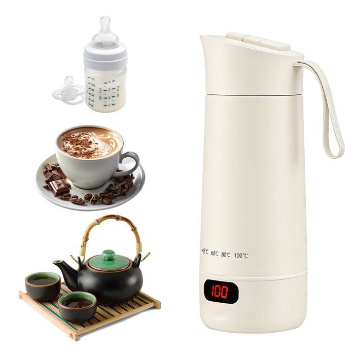 Bouilloire 400ml 4 températures tactile voyage thé lait café arrêt auto Bouilloire Cuneary