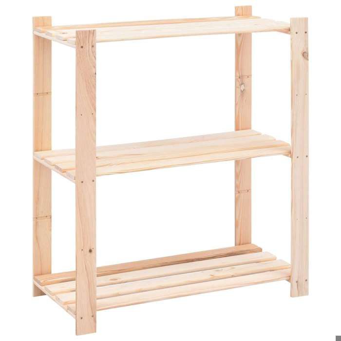 Étagère pour livres -Étagères de rangement à 3 niveaux 2 pcs 80x38x90 cm Pin 150 kg - design élégant - pour maison(42564）
