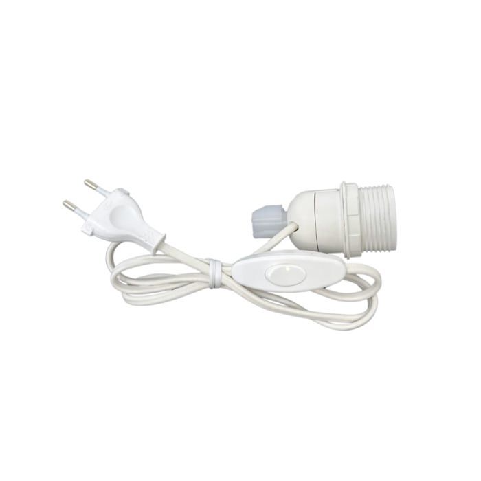 Douille E27 avec câble résistant et adaptateur pour bouteilles recyclées Prise avec interrupteur DIY Éclairage vintage 200cm
