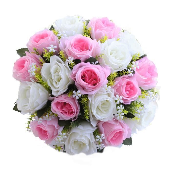 18 tête paillettes roses fleurs de Noël artificiel en soie Décoration Choisir