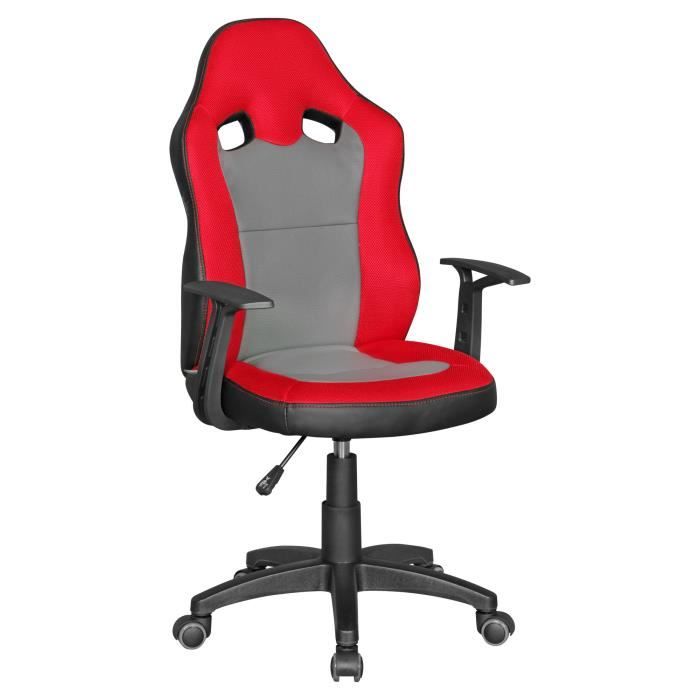 amstyle enfants bureau chaise speedy rouge / gris pour les enfants de 8 à dos et roulettes de sol dur chaise jeunesse