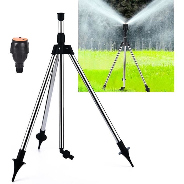 Arroseur à Trépied Rotatif 360° – Télescopique 94 Cm – Pied En Métal – Portée Réglable De 6 à 12 M – Irrigation économique Pour Jardin, Pelouse Et Cour