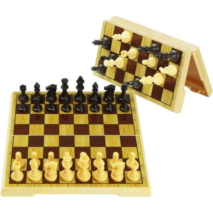QIAOLI Échecs Voyage Set Déchecs Magnétiques Pliants Portable Porte Cartes Educatifs Jeu International Chess Ensemble Creati Amz