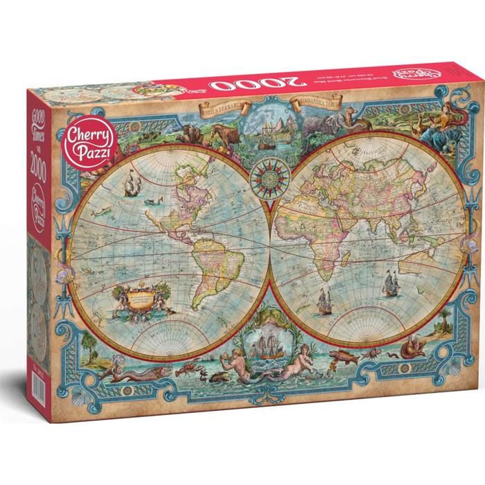 Puzzle 2000 pièces : Carte du monde des grandes découvertes - Cdiscount ...