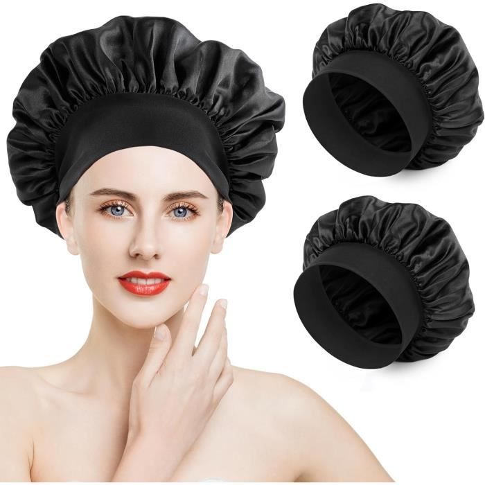Bonnet Satin - Femme - 2pcs - Élastique - Doux - Protection Cheveux