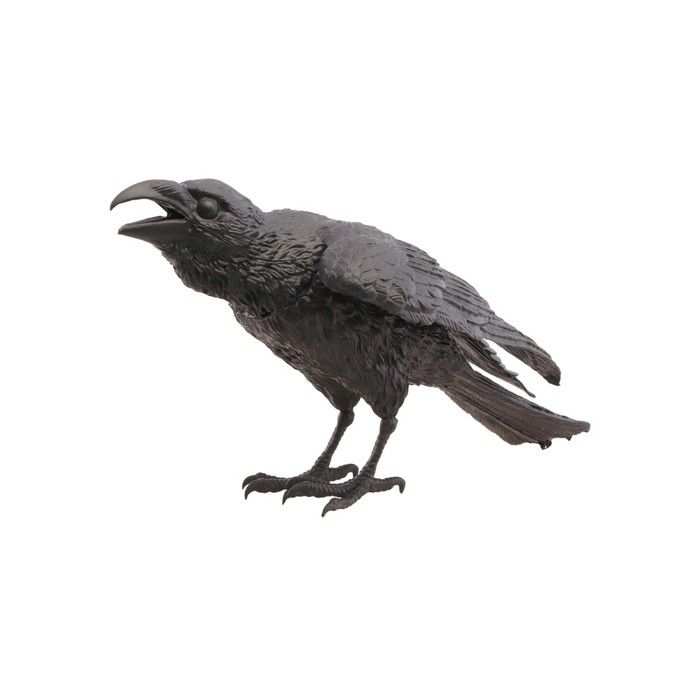 Figurine décorative - AUCUNE - Corbeau croassé - Mousse - Noir - 26x13x12 cm