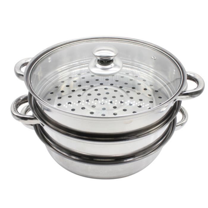 Paniers Cuit-Vapeur avec Poign/ées Vapeur de Cuisson pour P/âtes et L/égumes Panier pour Casserole /Ø 20 cm Panier /à Vapeur en Acier Inoxydable Space Home