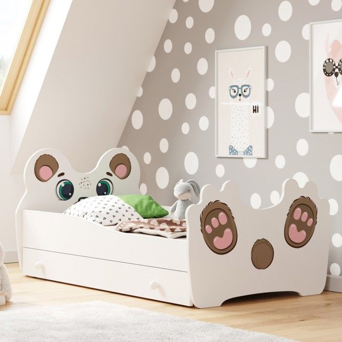 Lit enfant TEDDY 140x70cm +tiroir + matelas + sommier