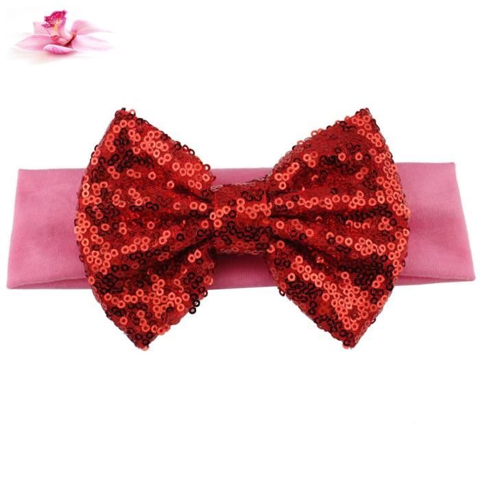 1 Joli Bandeau Bebe Fille Rose Avec Nœud Rouge Brillant Cdiscount Au Quotidien