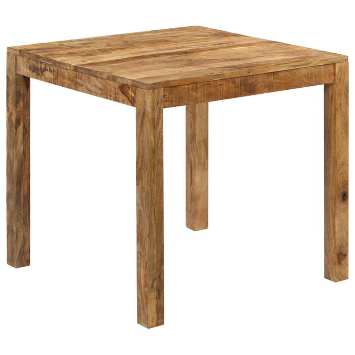 Table de salon salle à manger design Bois de manguier massif 82x80x76 cm 0902173